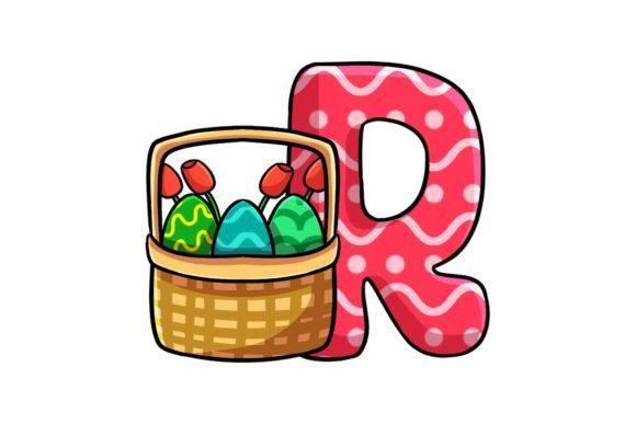 Charming Easter Egg Alphabet R Illustrations for Projects