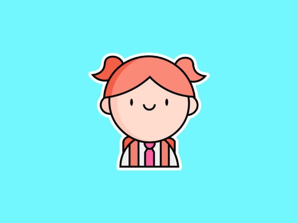 Charming School Girl Illustrations for Easter and Beyond