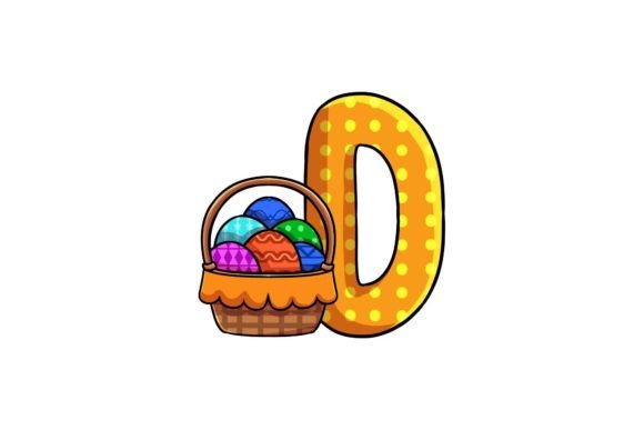 Easter Egg Icon Alphabet D Illustrations: A Creative Asset