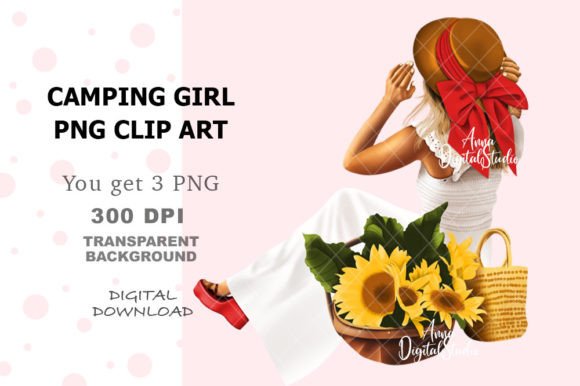 Explore Camping Girl Illustrations PNG Clip Art