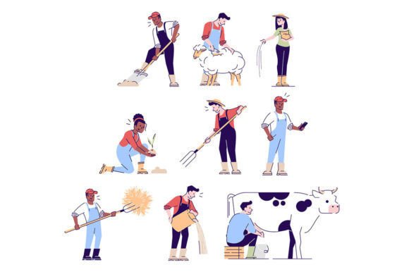 Farming Flat Vector Illustrations Set: A Creative Toolkit