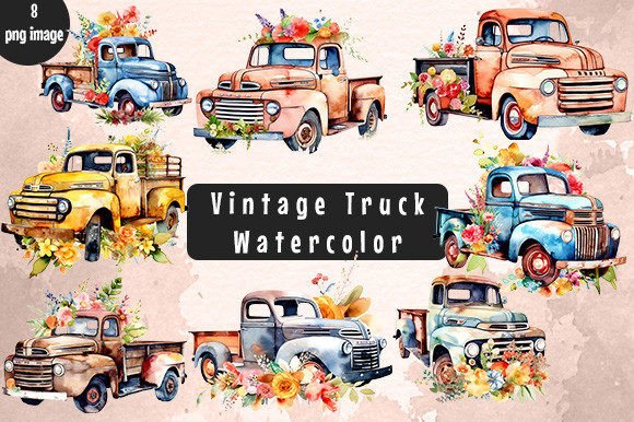 The Timeless Appeal of Vintage Truck Watercolor Illustrations